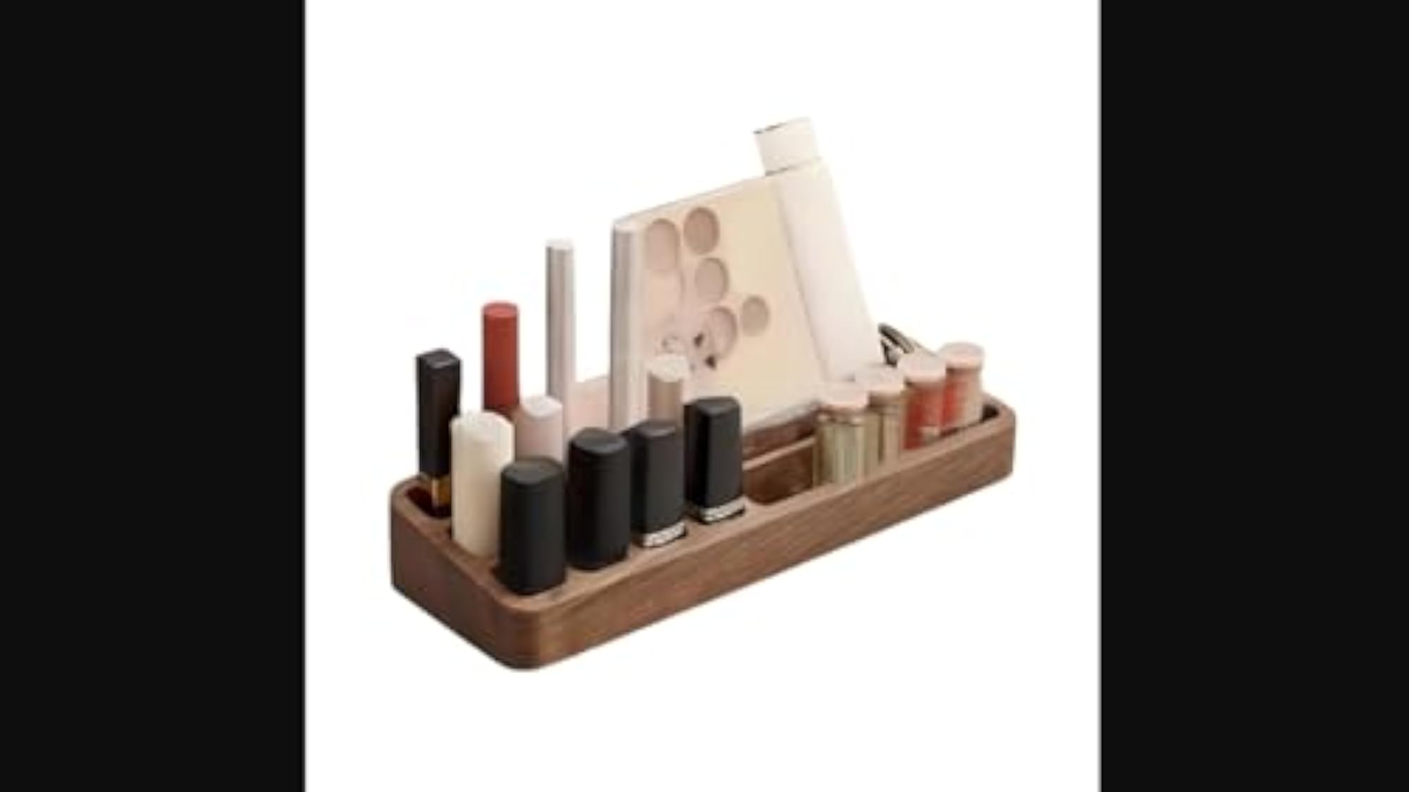 Walnut Lipstick Organizer, Makeup Storage Box